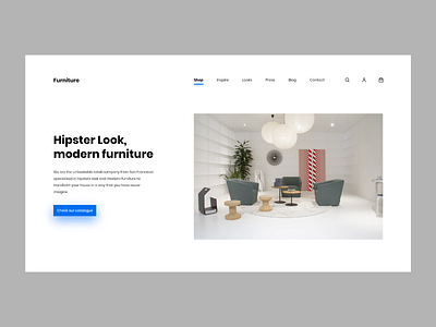 Furniture Store adobexd concept landing page minimalistic modern ui userinterface ux web design website