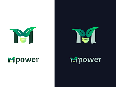 mpower branding energy energy drink environment leaf light logo logo design ui