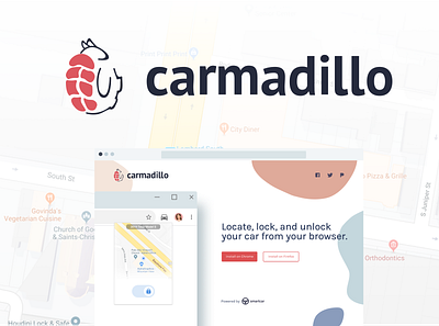 Carmadillo branding car extension landing page logo smartcar ui ux web design