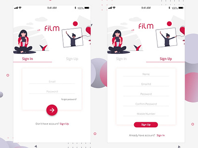 App Login Screen app daily dailyui design film login mobile signin signup ui ux uxdesign xd