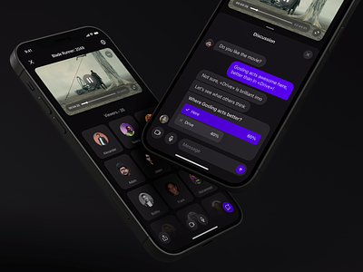 muvi – simultaneous movie watching experience app chat community hagnout ios live mobile movie product design shareplay ui user experience user inteface ux