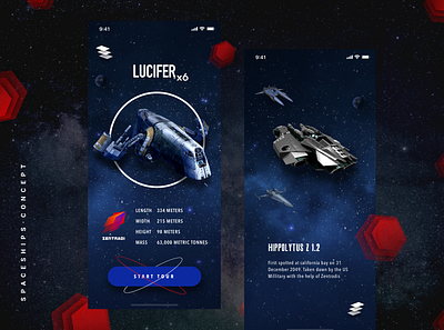 Si-Fi Spaceship tour app concept 3d alien android app app design color concept dark ui design illustration ios minimalist nasa spaceship spacex ui ux uidesign uiux universe