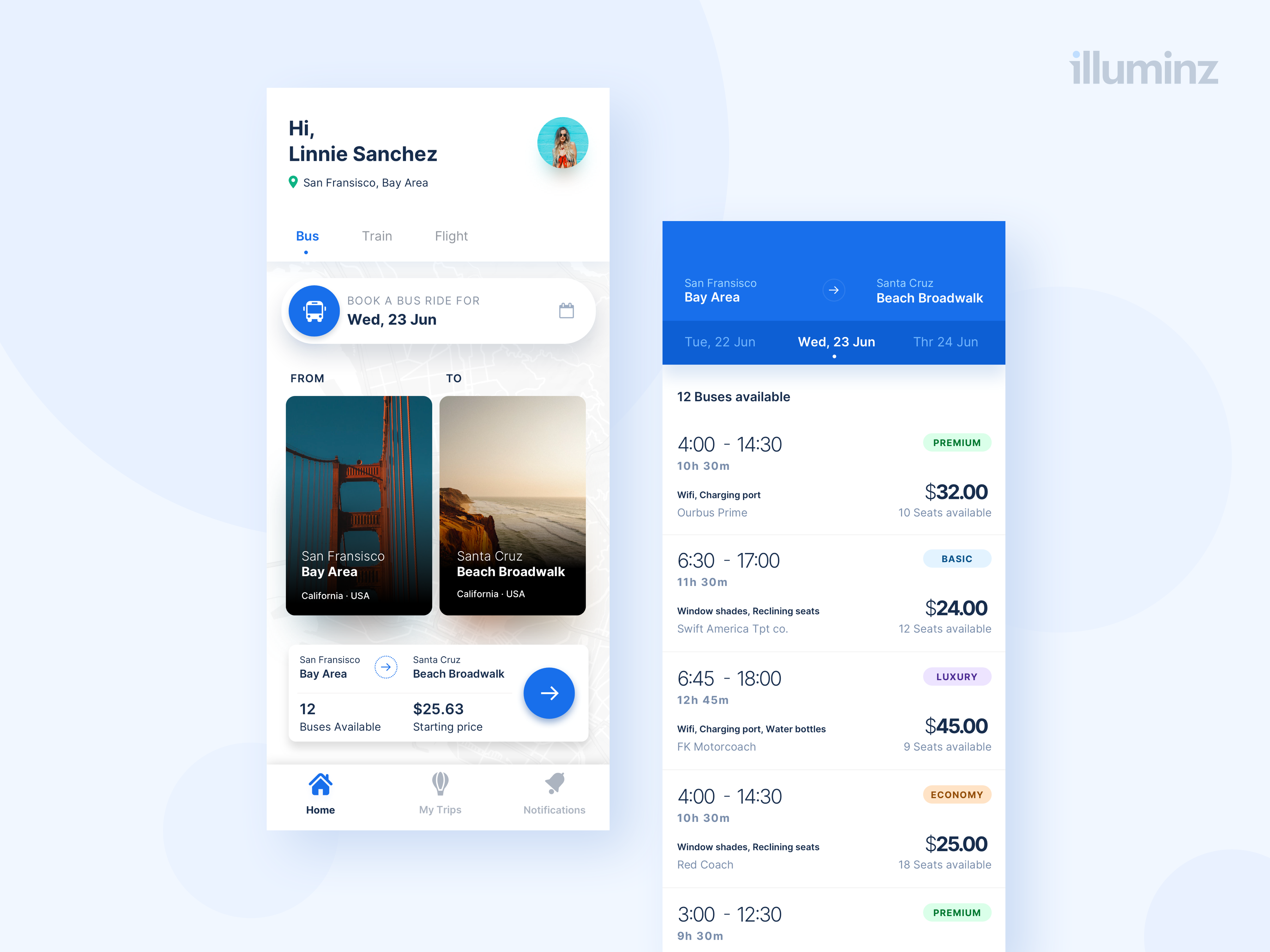 Ticket Booking App by Yogesh Kumar for illuminz on Dribbble