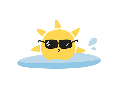 Feel Cool With Me boldoutline branding character characterdesign funny holiday icon illustration phonecharacter sun vector