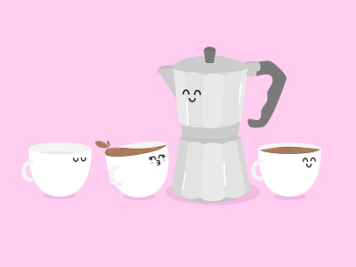 Wake up!!! Let's drink a coffee. boldoutline branding character characterdesign coffee funny icon illustration vector