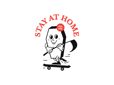 Stay at home clean covid19 design flat icon illustration illustrator ink minimal skate skateboarding typography ui vector