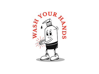 Wash your hands! clean design draw flat illustration illustrator minimal sanitizer typography vector wash