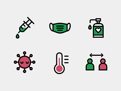 Covid19 Icons covid19 design heal icon icon set illustration pandemic vaccine virus