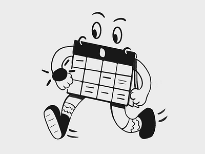 Meetings calendar flat illustrator ink inktober mascot meeting minimal monday