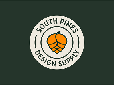 South Pines Logo Variation branding earth color flat icon illustrator logo minimal orange pine typography vector