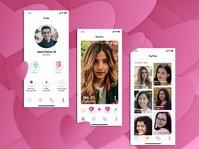 Tinder app Redesign for ios app dating app design icon ios minimal minimal app redesign redesigned tinder uidesign user center design ux