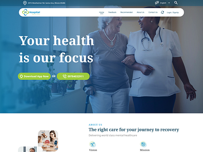 Medical website graphic design ui