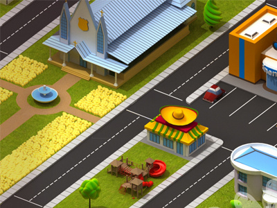 Cartoon City Prewiev 3d animation design layout