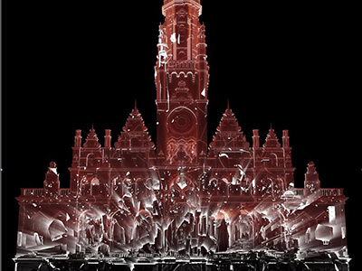 Projection mapping on Liberec Town Hall animation projection mapping videomapping