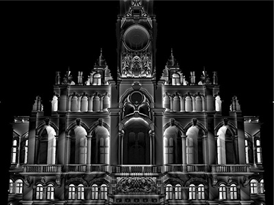 Projection mapping on Liberec Town Hall animation projection mapping videomapping