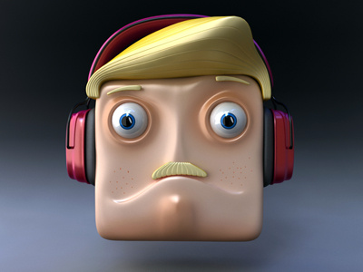 Man Headphones Small 3d animation characters commercial design vfx