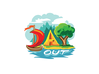 DayOut camping drawing illustration logo nature outdoors