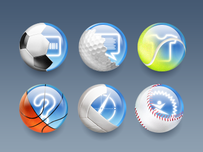 Glossy Sportive Icons