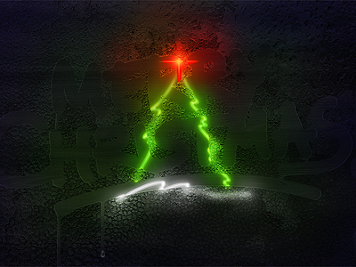 Merry Christmas christmas glow neon new year star tree