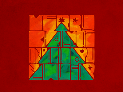 Merry Xmas! christmas new year tree typo typography