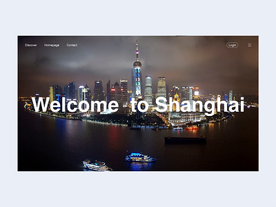 Shanghai tourism introduction webpage design motion principle sketch ui ux