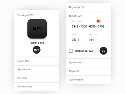 Shop app apple button cards concept shopt