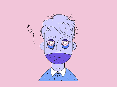 So very tired avatar character illustration portrait art vector