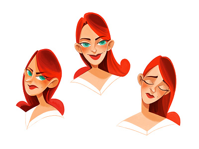 Redhead woman art character design digital drawing illustration mood redhead woman
