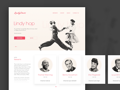 Lindy Hop Landing Page landing page lindy hop swing ui ui design vintage web web design website