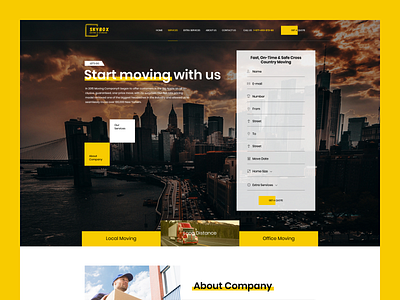 Skybox — Moving Company business corporate delivery design dribbble industry inspiration moving movingcompany services shot transport transportcompany ui uidesign ux uxdesign web webdesign website