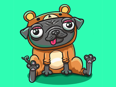 Nala Bear 2d art bear cartoon character cool design dog funky graphics pug trendy