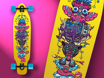 Longboard design cool custom funky longboard personalised product product design skate vibe