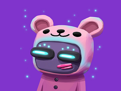 Purple is the matter alien animation art arthouse cartoon character colorful cool design energy arthouse funky graphics illustration pink product purple teddybear trendy ui vector