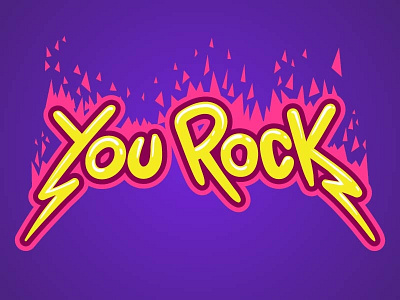You rock 2d art arthouse character design energy energy arthouse illustration lettering letters rock trendy you rock yourock