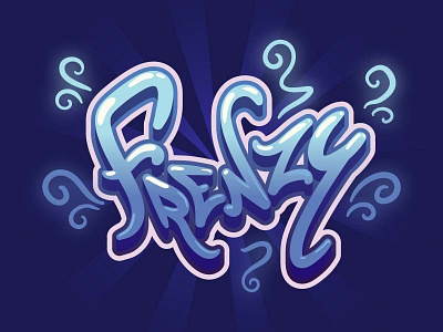 Frenzy 2d arthouse blue colorful cool energy energy arthouse graphics illustration letter f lettering lettering art lettering artist lettering challenge letters logo product trendy vector