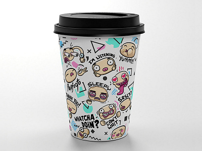 Wake up moods 2d art cartoon coffee coffee cup coffee cup mockup cup mockup design energy arthouse faces graphics illustration mockup design product trendy wallpaper wallpapers