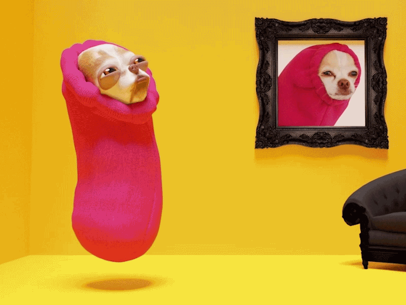 Bean Dog Meme 3d 3danimation 3dart cartoon dance dog dogo funny motion design pink viral wiggle