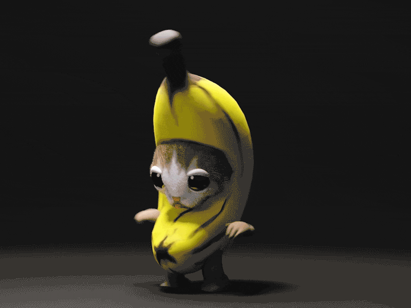 Banana Cat Dance 3d 3d animation 3d art character character design cute funny
