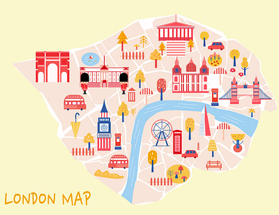 London map design illustration