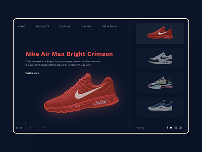 Visual interface design of home landing page / Sneakers ezine black blog colours dailyui digital fonts graphicdesign landing page design magazine nike nike air max shoes sneakerhead sneakers store typogaphy uidesign userinterface uxdesign visual