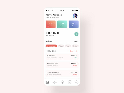 Management App 2020 2020 trend apple australia business material business operations finance app fintech home home page ios app iphone managment money payment app product design project management tool ui ux user experience userinterface