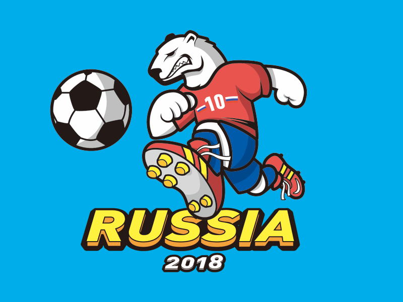 2018 FIFA World Cup 2018 bear football illustration world cup