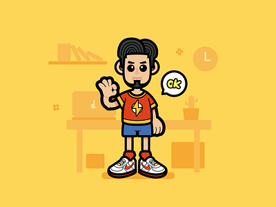 my brother character flat friend illustration man vector