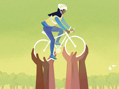 🚲 Editorial Illustration for a Women's Biking Group Story color culture design digital art digital illustration editorial editorial art editorial design editorial illustration illustration illustration art illustration design illustrations illustrator magazine magazine design magazine illustration muslim women