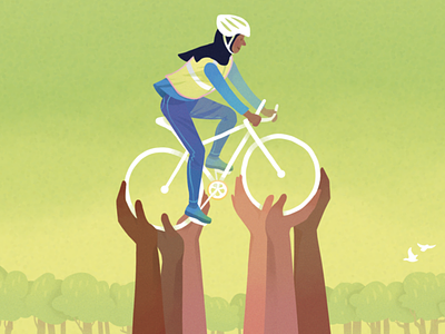 🚲 Editorial Illustration for a Women's Biking Group Story