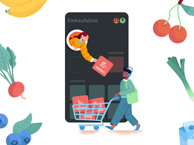 Hero Illustration for Grocery App landing page