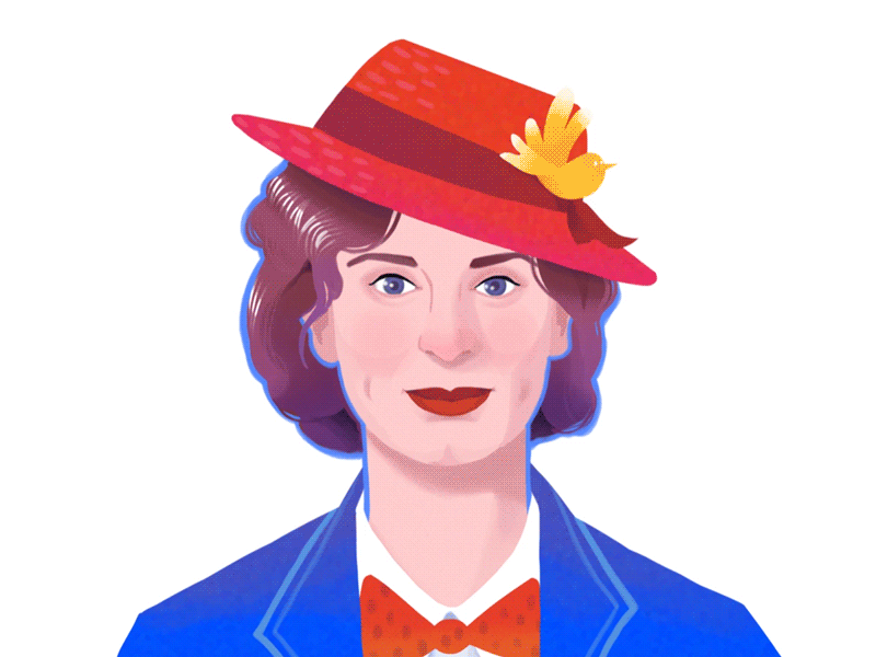 Mary Poppins actor actress disney emily blunt magazine mary poppins movie portrait portrait illustration