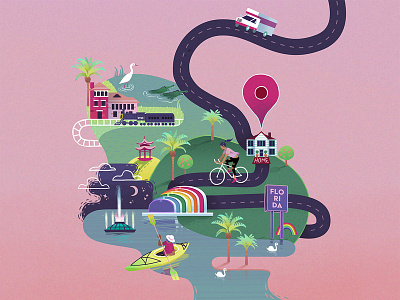 Orlando Map illustration magazine magazine cover map