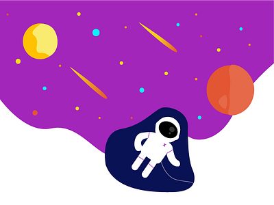 Astronaut in space astronaut flat design moon planets space