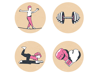 Icons boxing icon icons illustration slackline workout yoga
